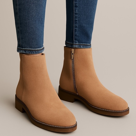 Italeau Tan Suede Folina Ankle Boot - Picture 1 of 9